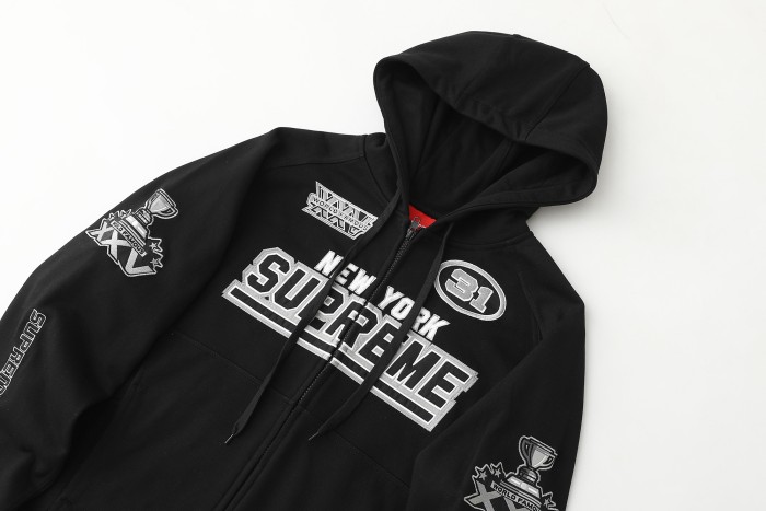 1:1 quality version Multi-Embroidered Champion Trophy Logo Zip Hoodie 3 colors 29082086