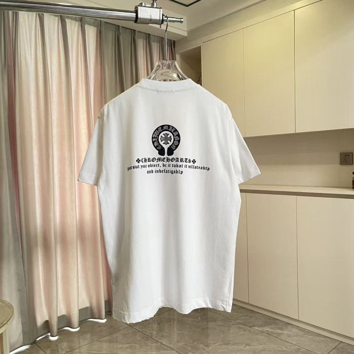 1:1 quality version Black and White Sanskrit Horseshoe Cross Logo Printed  Vintage Tee 4 colors 29082404