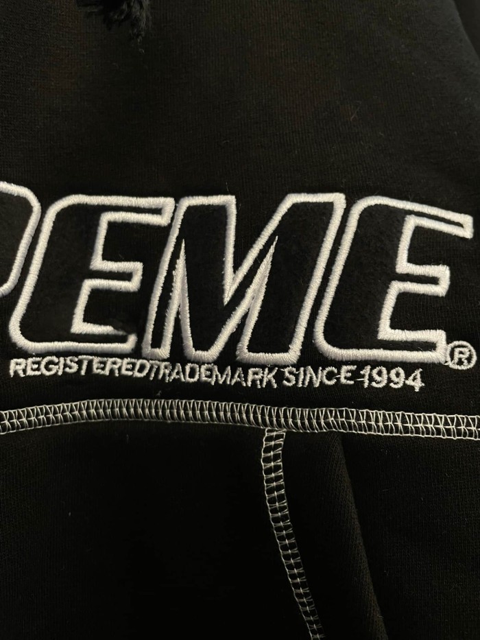 1:1 quality version American Street Style Contrast Stitching Flocked Logo Fleece Lined Hooded 29082095