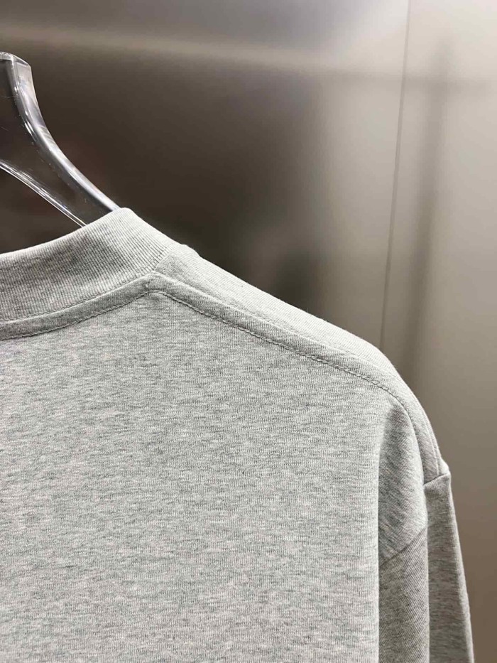 1:1 quality version Cross Logo Printed Heather Grey Oversized Tee 29082519
