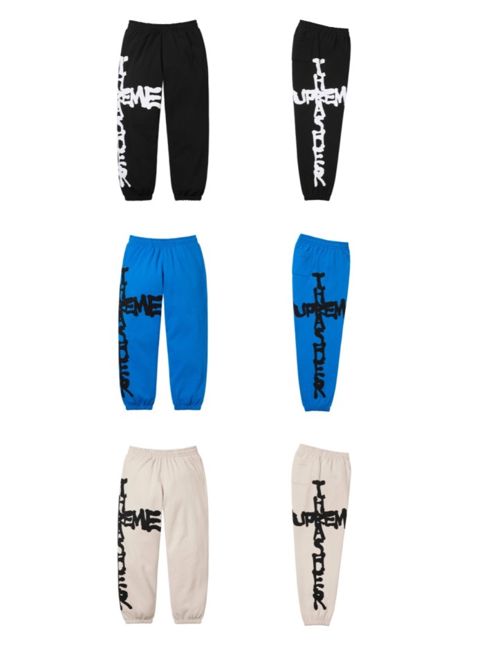 Co-branded Thrasher Cross Flame Font Printed Sweatpants 3 colors 29085895