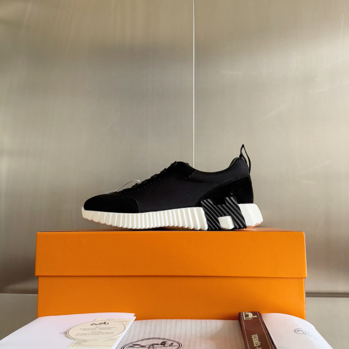 [plus-size shoes]Bouncing Couple Style Mesh & Genuine Leather Breathable Sneakers 4 colors 29085183