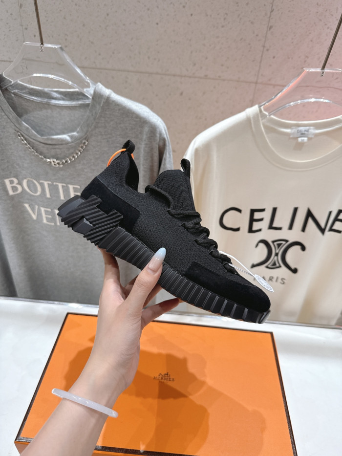 [plus-size shoes]Bouncing Black & White Genuine Nubuck Leather Couple Style Breathable Sneakers 2 colors 29085307