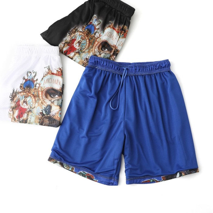 1:1 quality version Co-branded Michael Jackson Portrait Printed Mesh Shorts 3 colors 29085896