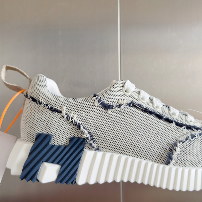 [plus-size shoes]Bouncing Beige & Navy Canvas Fringe Couple Style Breathable Sneakers 29085202