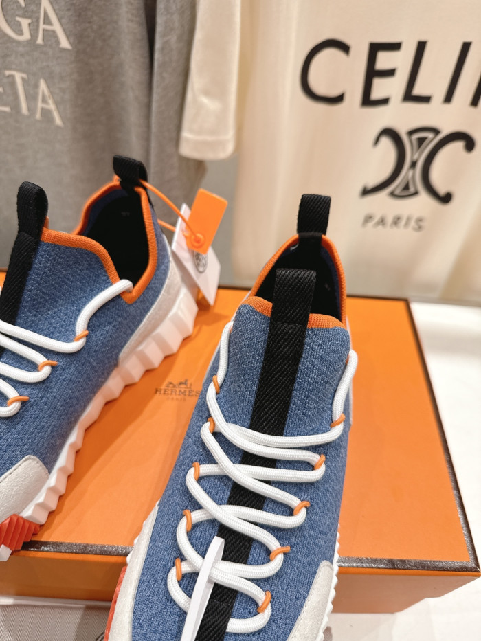 [plus-size shoes]Bouncing Couple Style Nubuck Leather Knit Breathable Casual Sneakers 6 colors 29085406