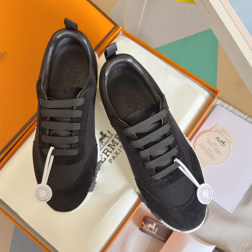 [plus-size shoes]Bouncing Couple Style Mesh & Genuine Leather Breathable Sneakers 4 colors 29085183