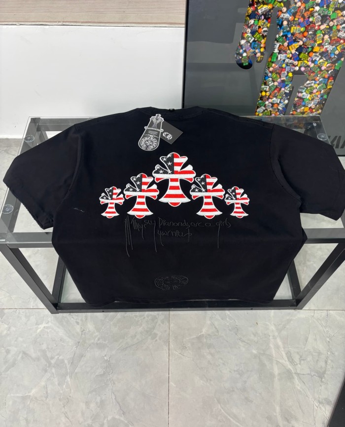 1:1 quality version  American flag cross print Tee 2 colors 29085964