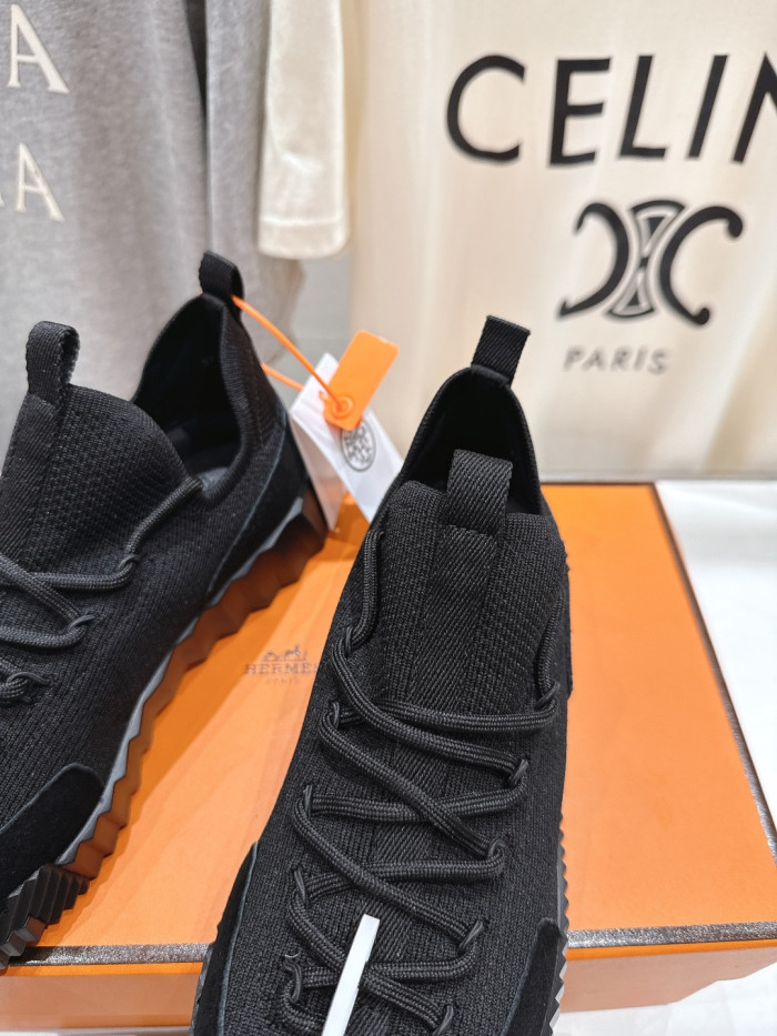[plus-size shoes]Bouncing Black & White Genuine Nubuck Leather Couple Style Breathable Sneakers 2 colors 29085307
