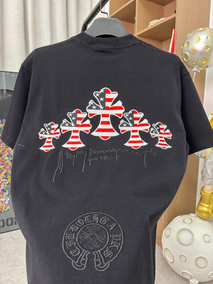 1:1 quality version  American flag cross print Tee 2 colors 29085964
