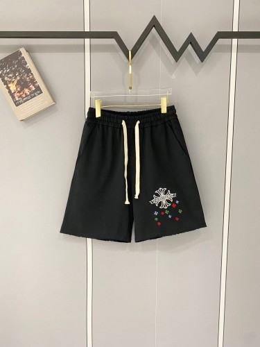 1:1 quality version Oversized Heavyweight Cotton Black Multi-Color Cross Embroidered Sweat Shorts 29089918