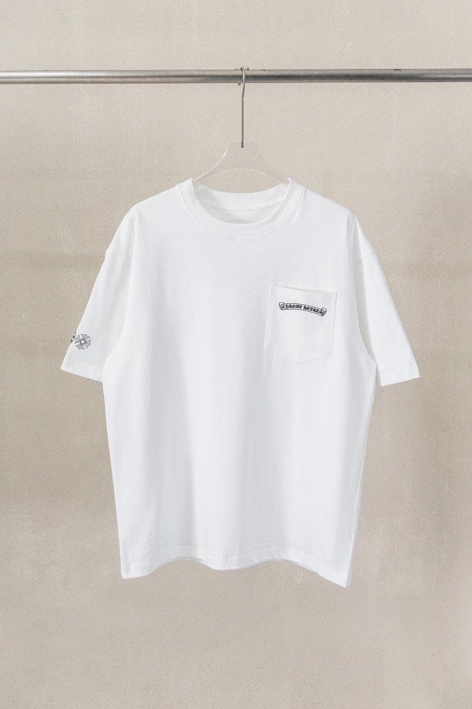 1:1 quality version White Gothic Letter Overlay Pink Cross Oversized Pocket T-Shirt 29089747