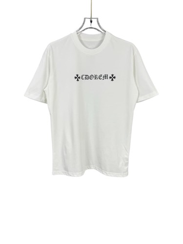 1:1 quality version White Gothic Letter & Bracket Graphic Print Crew Neck T-Shirt 29090030