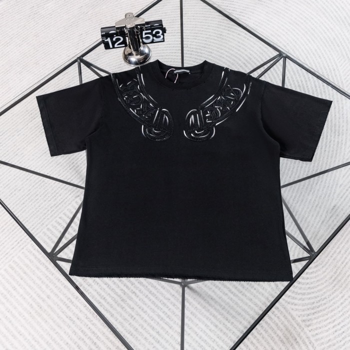 1:1 quality version Heavy Craft Hollow Carving & Horseshoe Sanskrit Embroidery T-Shirt 2 colors 29089879