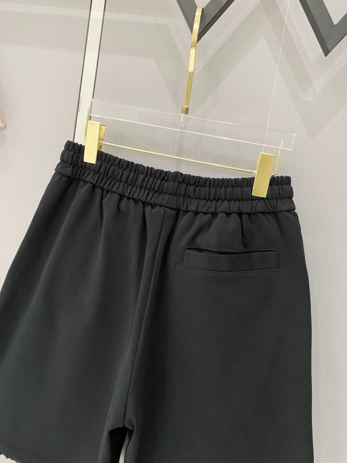 1:1 quality version Oversized Heavyweight Cotton Black Multi-Color Cross Embroidered Sweat Shorts 29089918