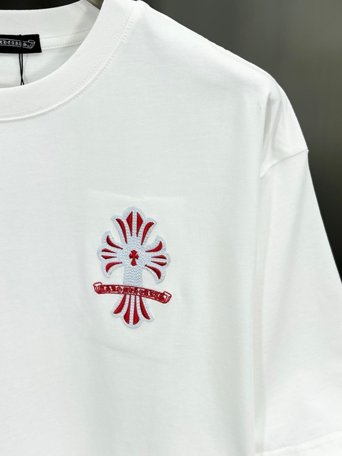 1:1 quality version Unisex Oversized Gothic Red Cross Embroidery T-Shirt 29089787