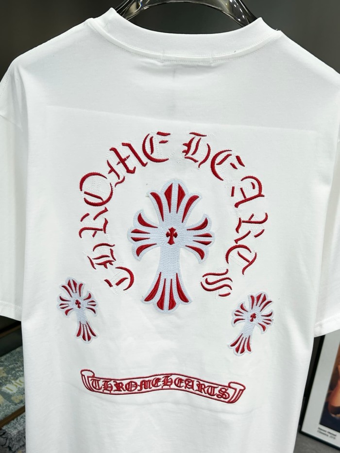 1:1 quality version Unisex Oversized Gothic Red Cross Embroidery T-Shirt 29089787