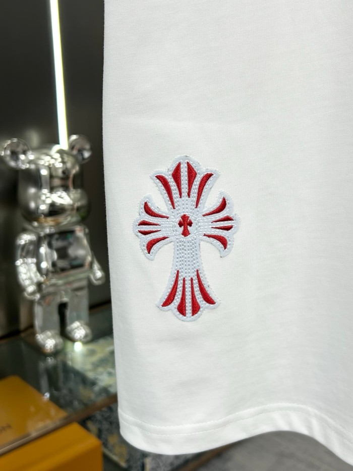 1:1 quality version Unisex Oversized Gothic Red Cross Embroidery T-Shirt 29089787