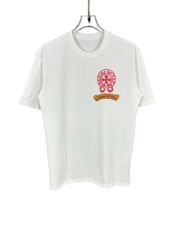 1:1 quality version White Three-Color Horseshoe Sanskrit Cross Print Crew Neck T-Shirt 29090118