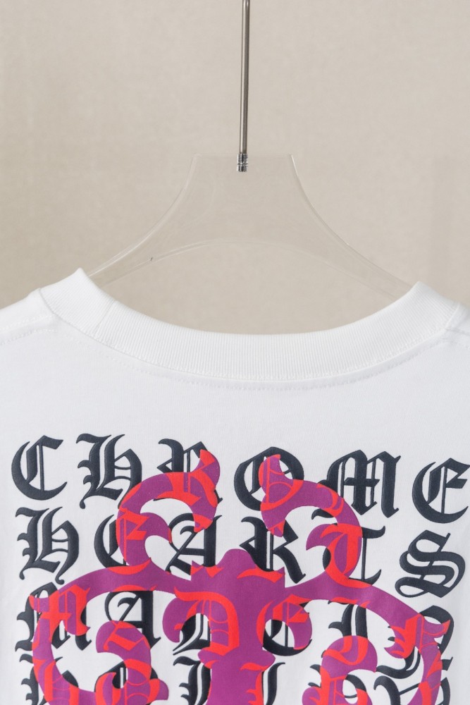 1:1 quality version White Gothic Letter Overlay Pink Cross Oversized Pocket T-Shirt 29089747