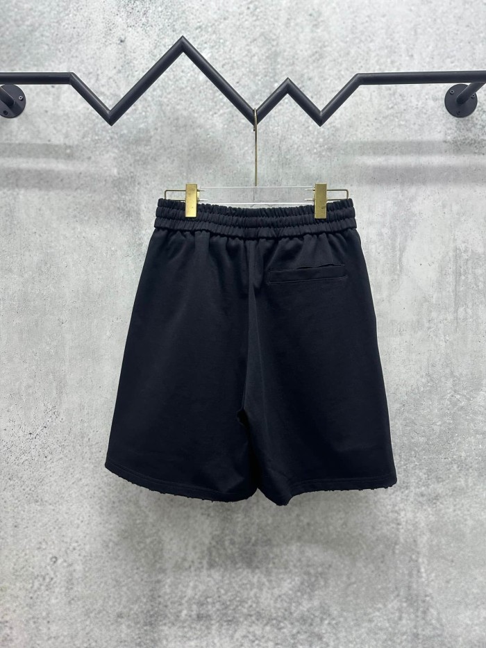 1:1 quality version Oversized Heavyweight Cotton Black Green Cross Embroidered Sweat Shorts 29089917