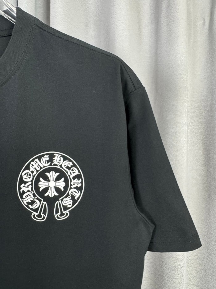 1:1 quality version Black Multi-Element Cross & Tongue Print Crew Neck T-Shirt 29092026