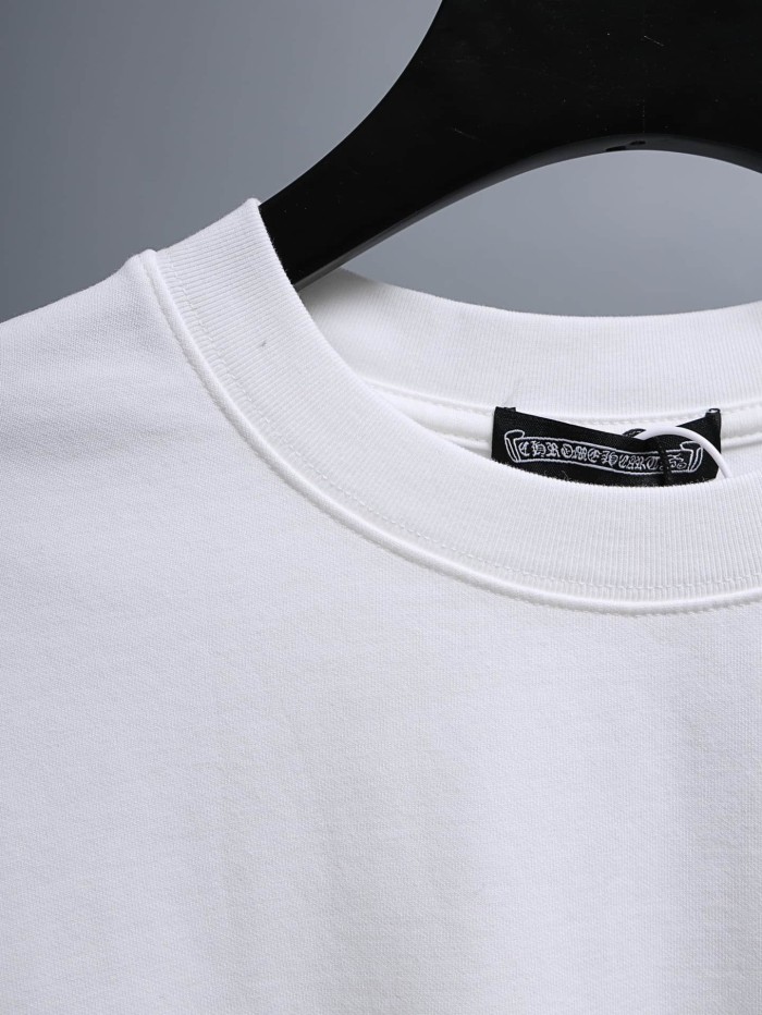 1:1 quality version Rainbow Embroidered Horseshoe Cross Crew Neck T-Shirt 2 colors 29092132