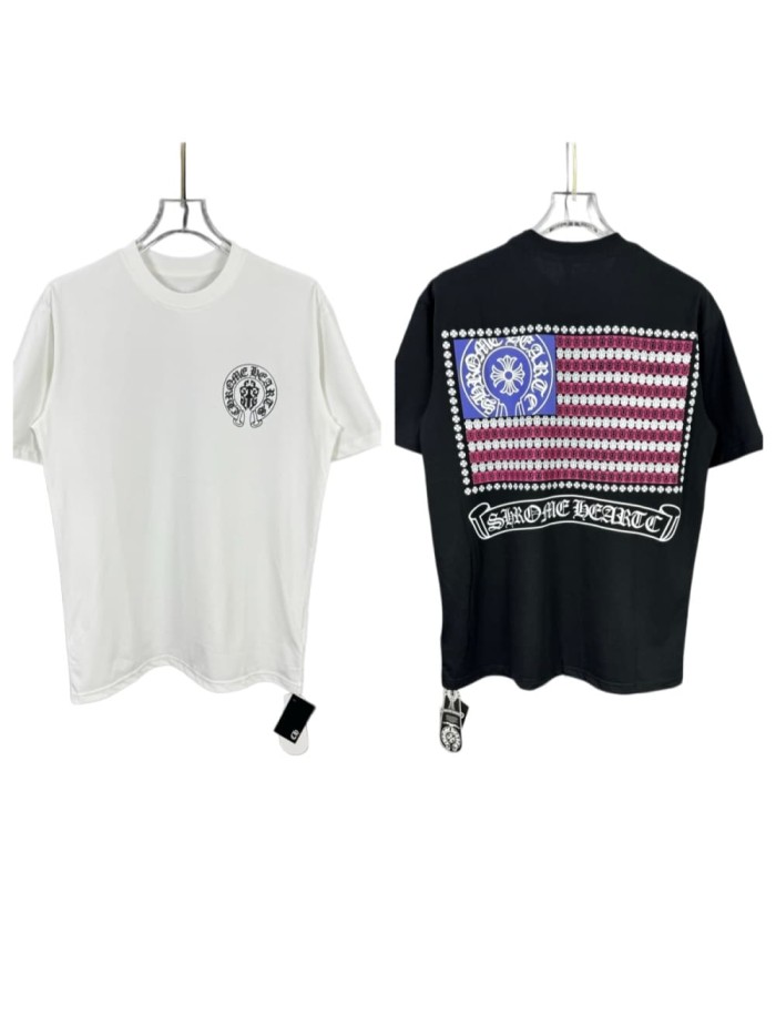 1:1 quality version Horseshoe Sanskrit Cross & Stars and Stripes Flag Print T-Shirt 2 colors 29091998