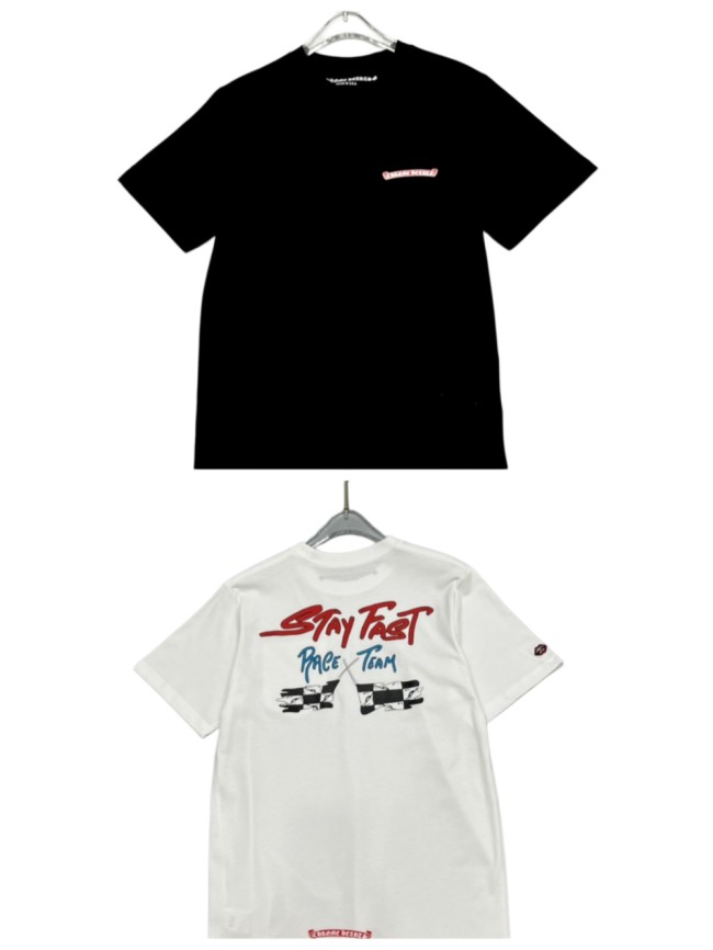1:1 quality version Stay Fast Race Team Checkered Flag Graffiti Letter Print T-Shirt 2 colors 29093970