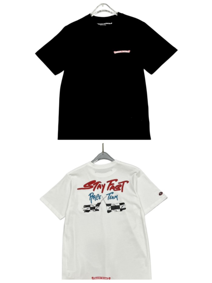 1:1 quality version Stay Fast Race Team Checkered Flag Graffiti Letter Print T-Shirt 2 colors 29093970