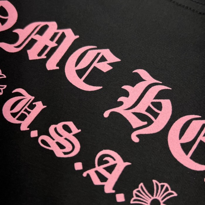1:1 quality version Pink Label Letter Embroidery Mouth Sanskrit Print T-Shirt 29093531