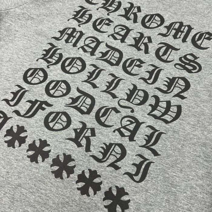 1:1 quality Heather Gray Pure Cotton Oversized Sanskrit Letter Back Print T-Shirt 29093770