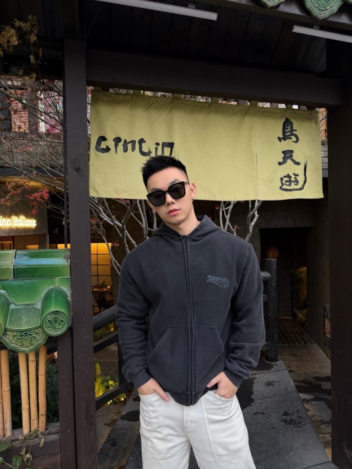 1:1 quality version Art Graffiti Printed Washed Zip Hoodie 29093638
