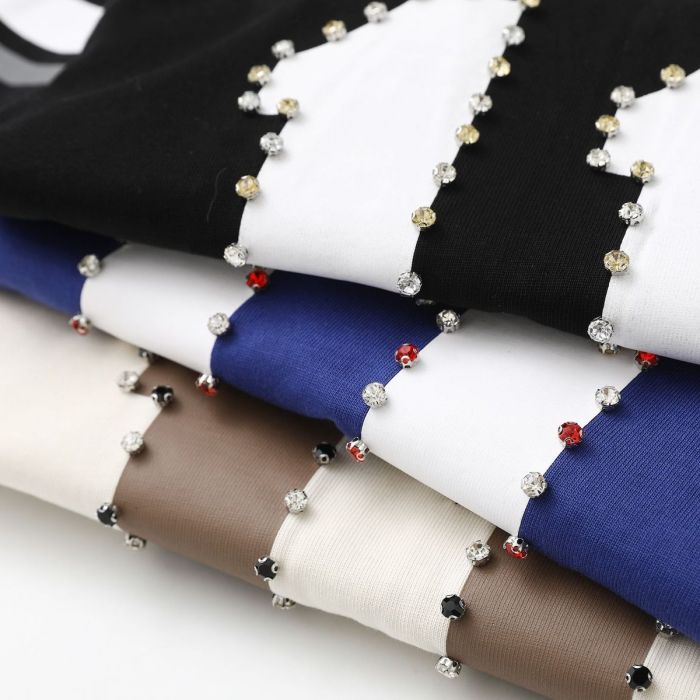 1:1 quality version Striped No.11 Rhinestone Inlaid Football Style Tee 3 colors 29093703