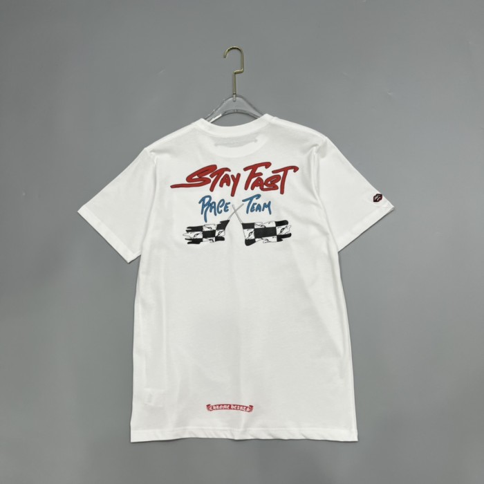 1:1 quality version Stay Fast Race Team Checkered Flag Graffiti Letter Print T-Shirt 2 colors 29093970
