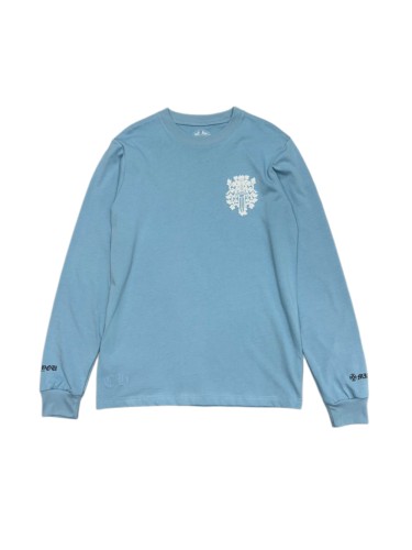 1:1 quality version Baby Blue Sanskrit Letter Dagger Print Long Sleeve T-Shirt 2 colors 29093701