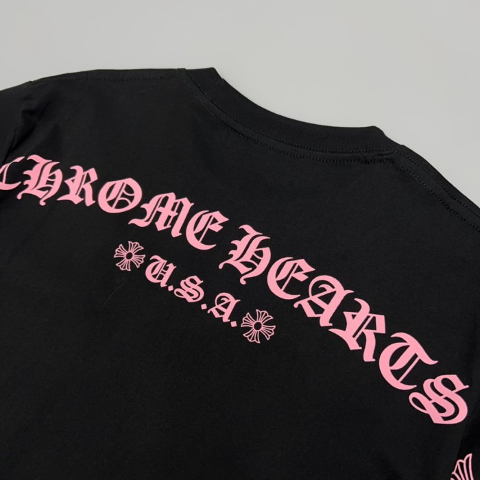 1:1 quality version Pink Label Letter Embroidery Mouth Sanskrit Print T-Shirt 29093531