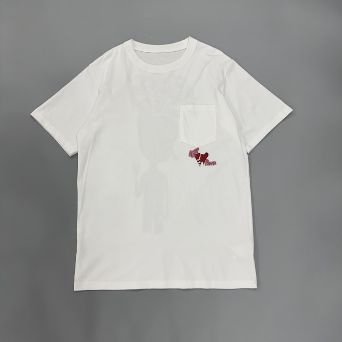 1:1 quality version  Anti Promo Multicolor Graffiti Cartoon Figure Print Pocket T-Shirt 2 colors 29093997