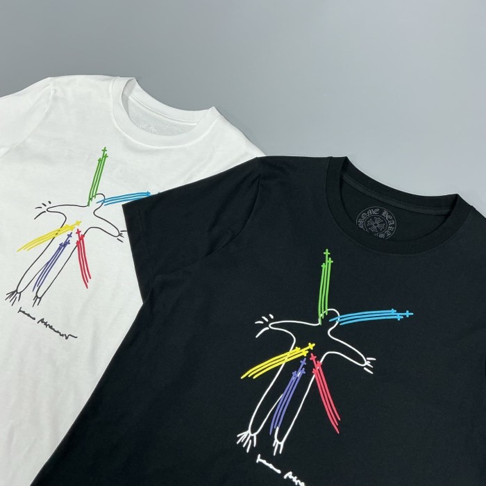 1:1 quality version Cartoon Graffiti Firework Figure Cotton Limited T-Shirt 2 colors 29093504