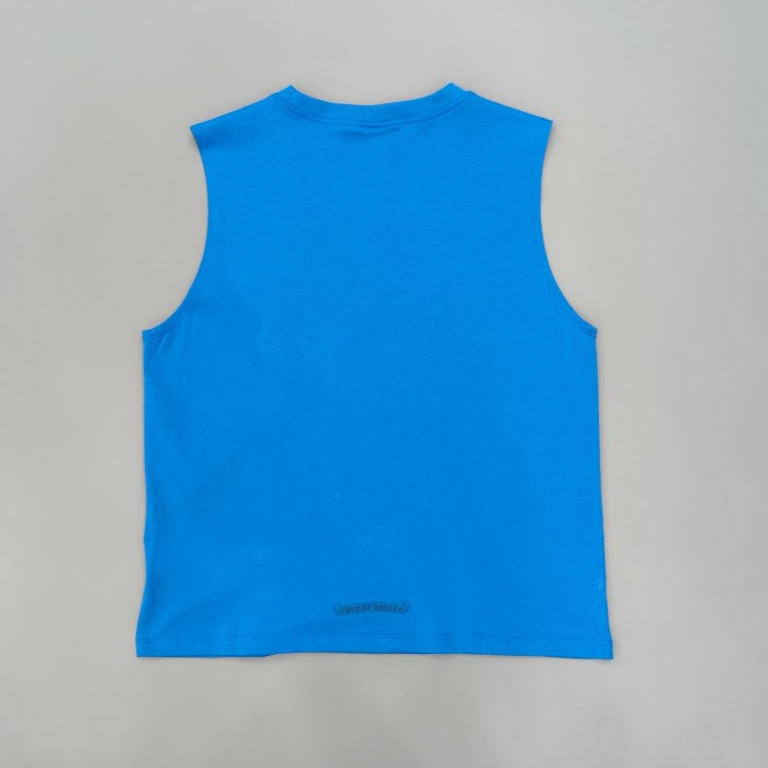 1:1 quality version Tokyo Paris Limited Blue Embroidery Cross Flocked Cotton Tank Top Vest 29093457