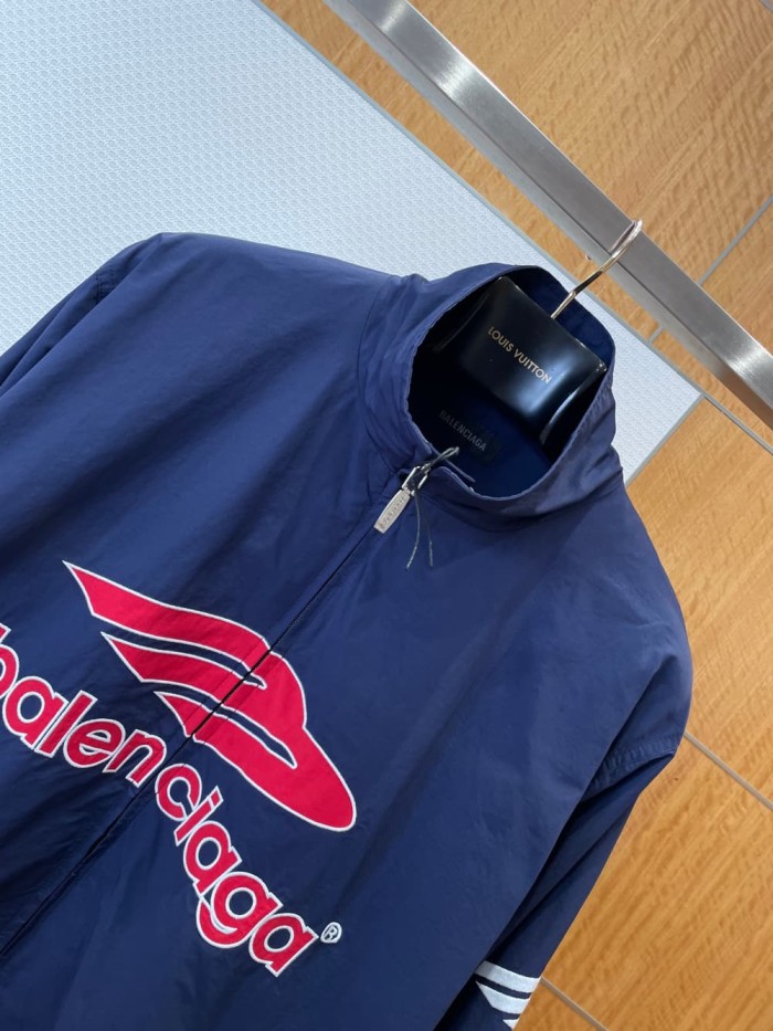 1:1 quality version Sports Logo Embroidered Windproof Stand Collar Jacket 2 colors 29093641