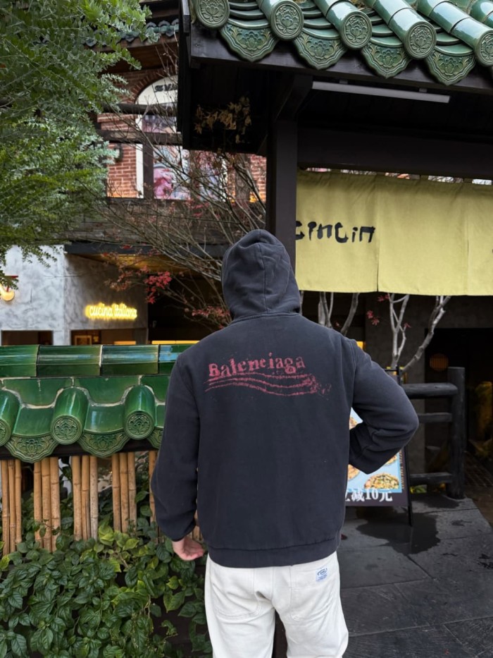 1:1 quality version Art Graffiti Printed Washed Zip Hoodie 29093638
