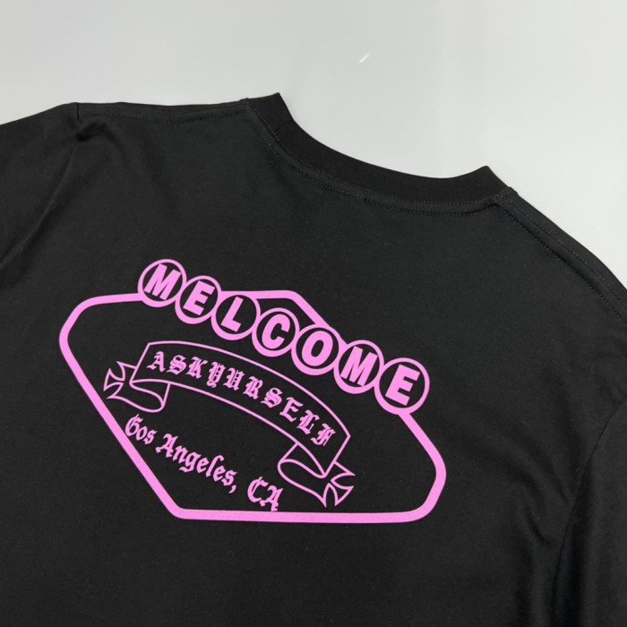 1:1 quality version Pink Logo & Sanskrit Neckline Letter Los Angeles T-Shirt 2 colors 29094030
