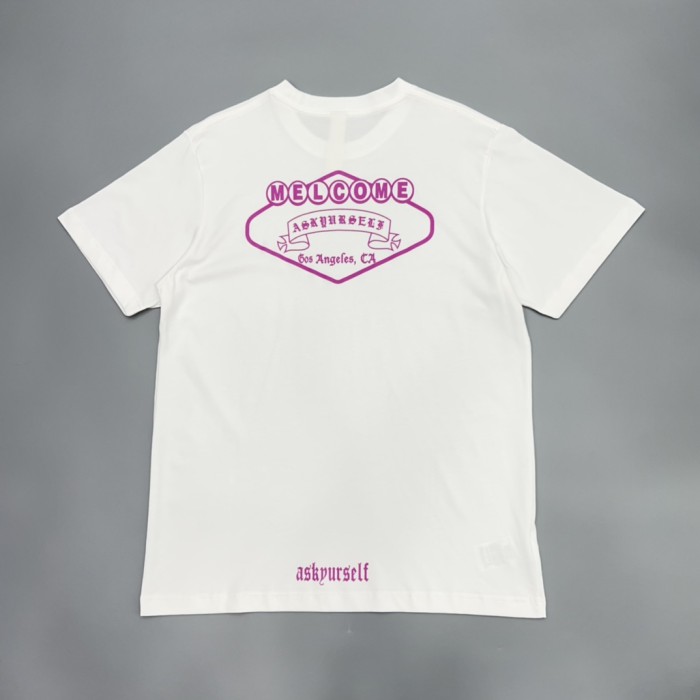 1:1 quality version Pink Logo & Sanskrit Neckline Letter Los Angeles T-Shirt 2 colors 29094030