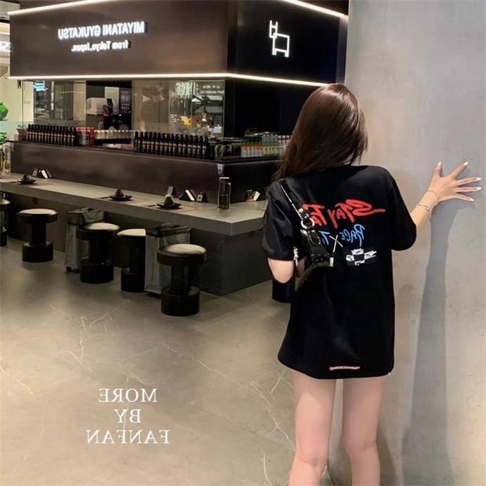 1:1 quality version Stay Fast Race Team Checkered Flag Graffiti Letter Print T-Shirt 2 colors 29093970