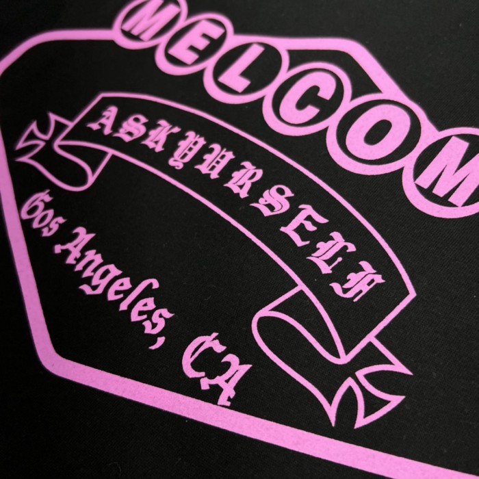 1:1 quality version Pink Logo & Sanskrit Neckline Letter Los Angeles T-Shirt 2 colors 29094030