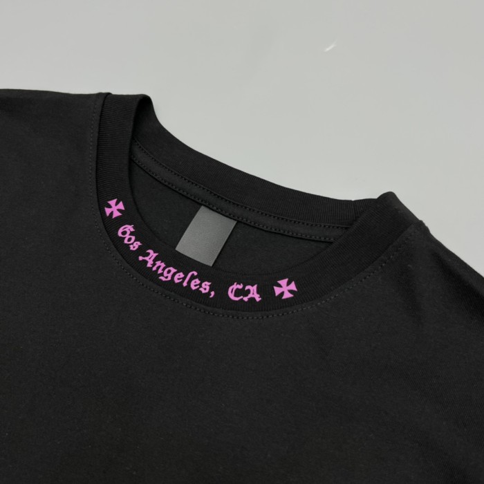 1:1 quality version Pink Logo & Sanskrit Neckline Letter Los Angeles T-Shirt 2 colors 29094030