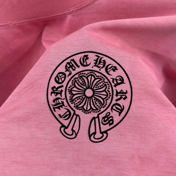 1:1 quality version Distressed Neckline Gothic Letter & Cross Print Vintage Pink T-Shirt 29098031