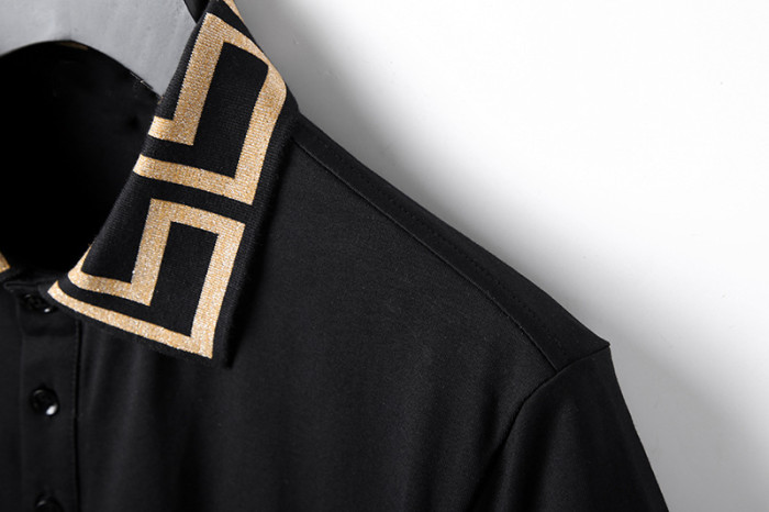 Medusa Greek Key Polo Collar Tee 2 colors 29098061