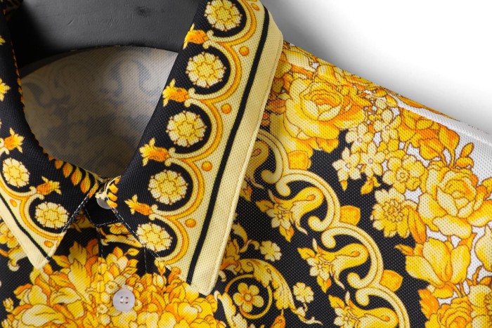 Baroque Gold Full Print Polo Collar Tee 29098059